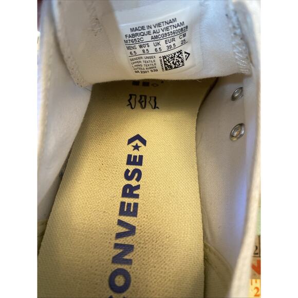 Converse All Star Sneaker Unisex Sz M6.5/W8.5 White Canvas Low Top Lace Up Shoe - Picture 12 of 13
